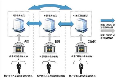 圖注：金融賬戶涉稅信息自動交換的具體過程示意圖。圖片來源：國家稅務(wù)總局官網(wǎng)