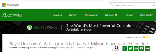 《絕地求生》Xbox版玩家破300萬 無外掛環(huán)境受追捧